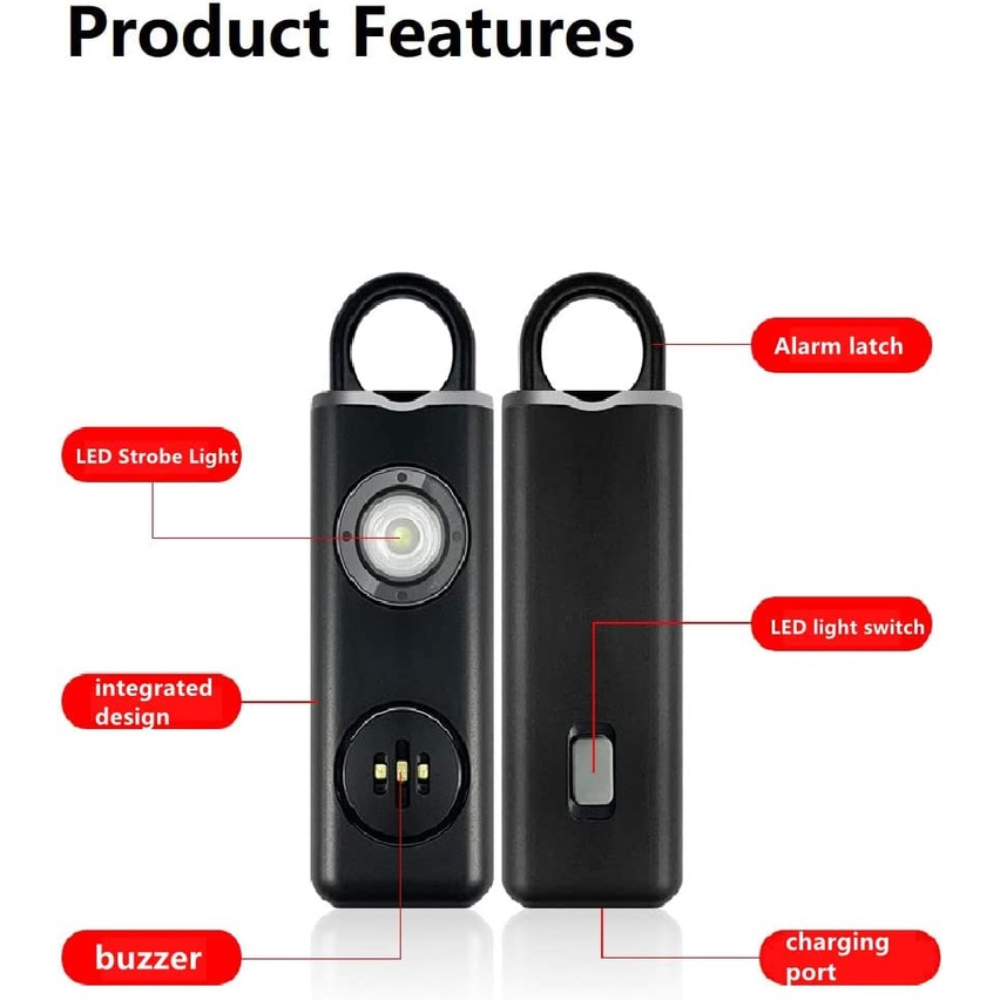 Personal Alarm Keychain - 130 High DB Safe Sound Personal