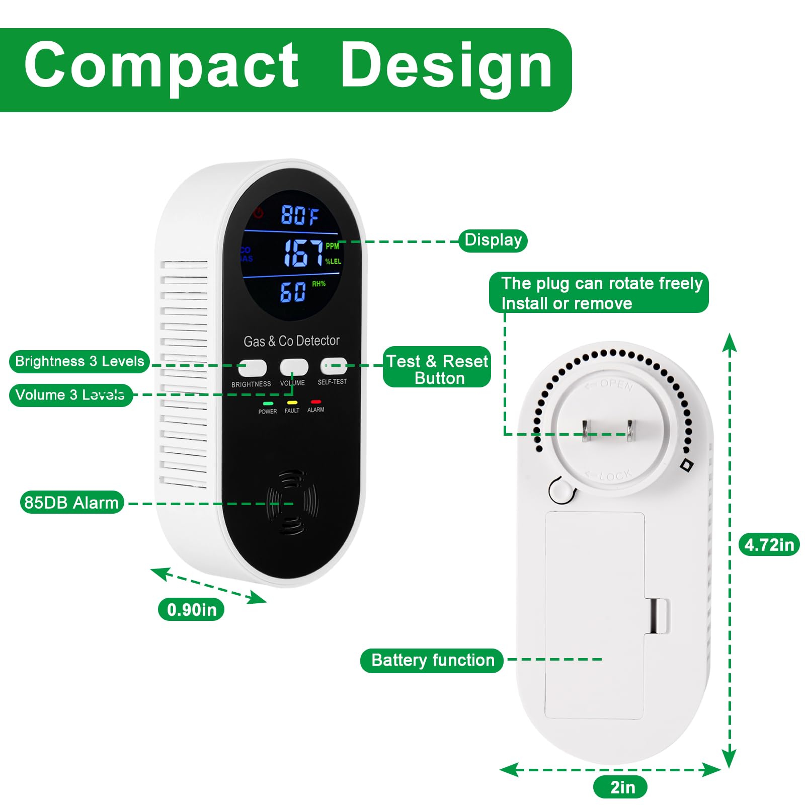 5-in-1 Combination Explosive G - Co Detector Plug incelemesi ve fiyatı