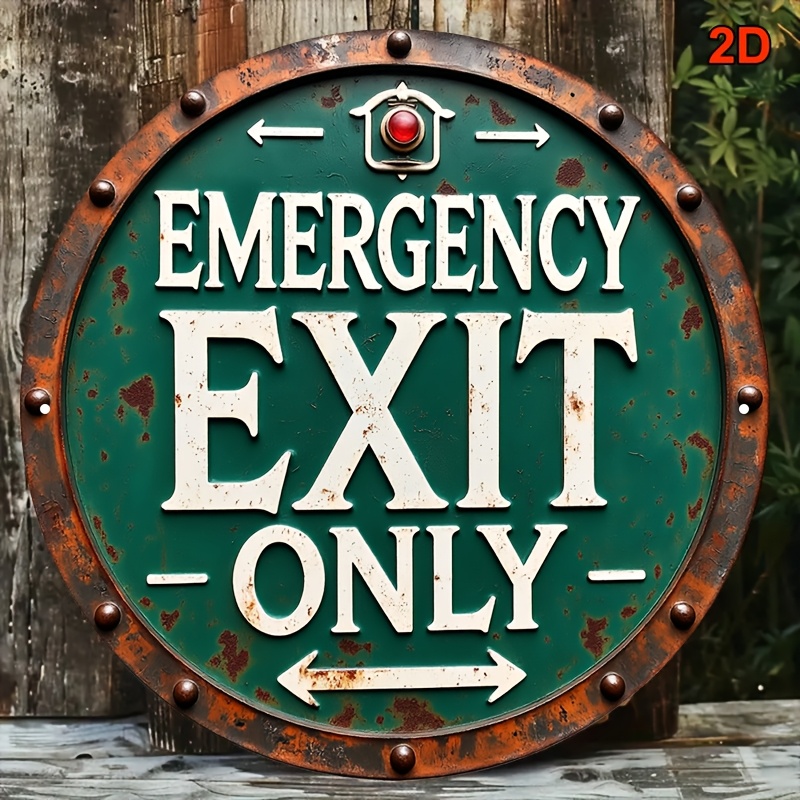 2D Industrial Retro Metal Emer - Emergency Exit Sign incelemesi ve fiyatı