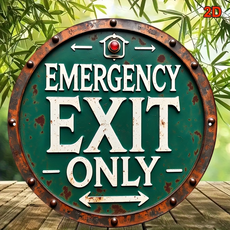 2D Industrial Retro Metal Emer - Emergency Exit Sign incelemesi ve fiyatı