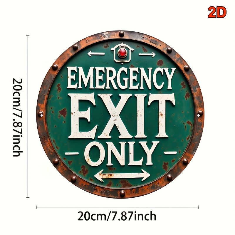 2D Industrial Retro Metal Emer - Emergency Exit Sign incelemesi ve fiyatı