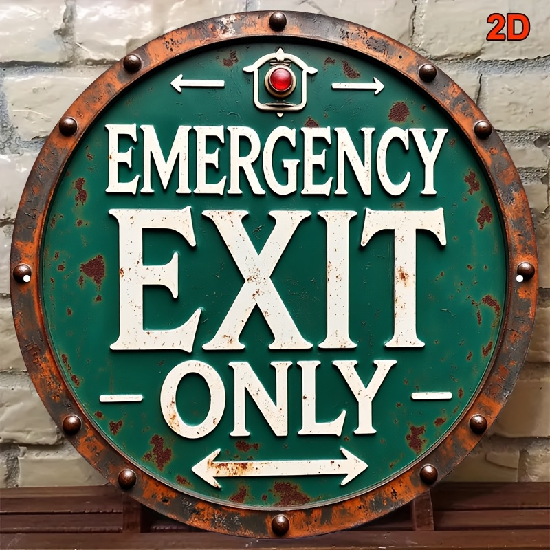 2D Industrial Retro Metal Emer - Emergency Exit Sign incelemesi ve fiyatı