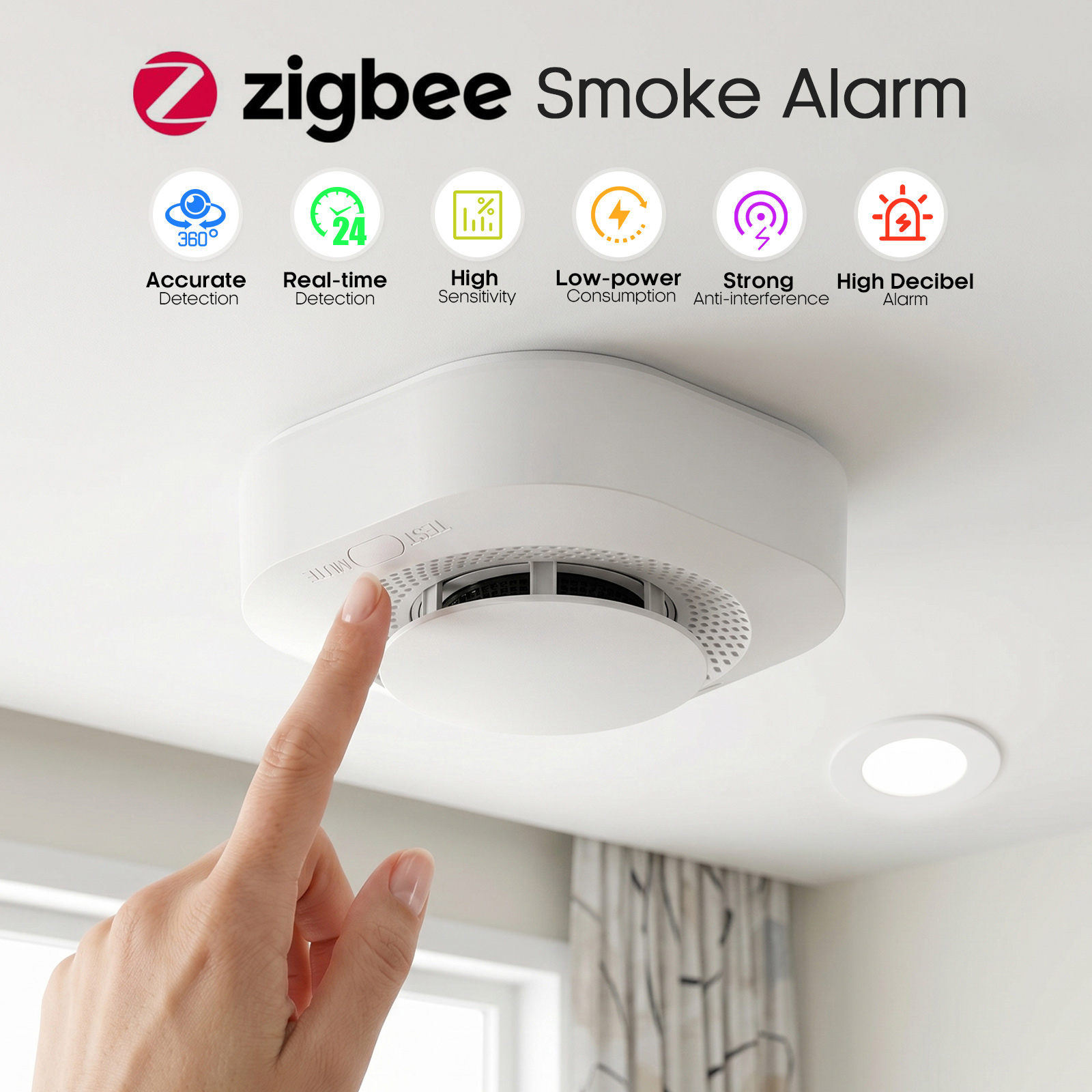 4 / 6 / 8 / 12 PCS Tuya Zigbee - Smoke Detector Interconnected incelemesi ve fiyatı