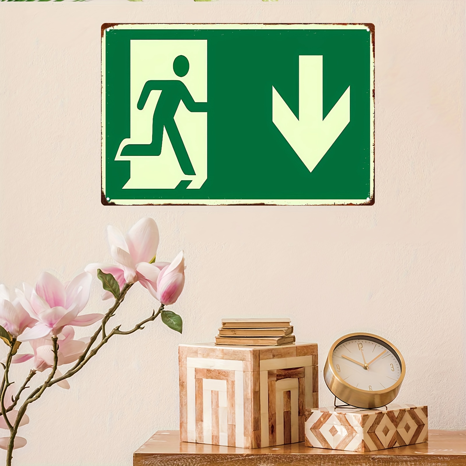 2D Vintage Metal Iron Sign | P - Emergency Exit Sign incelemesi ve fiyatı