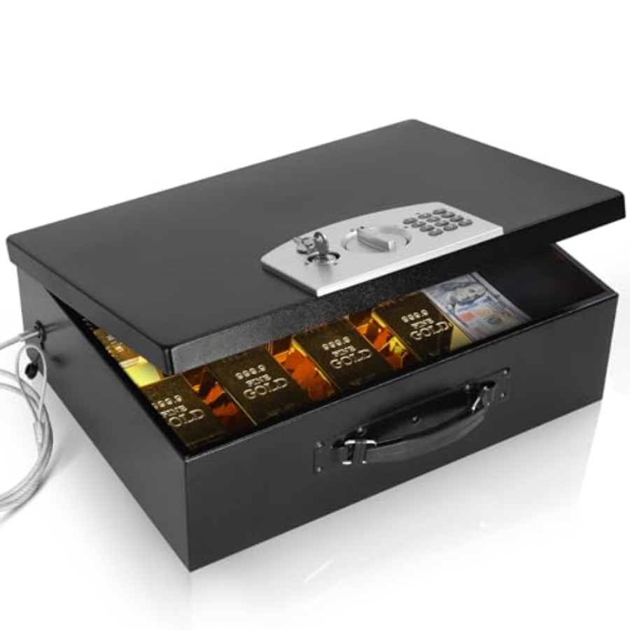 Portable Metal Safe Box with D - Fire Safe Document incelemesi ve fiyatı