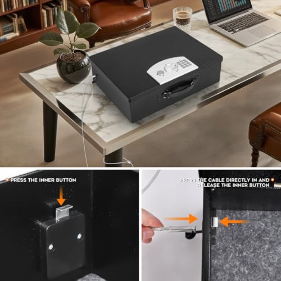 Portable Metal Safe Box with D - Fire Safe Document incelemesi ve fiyatı
