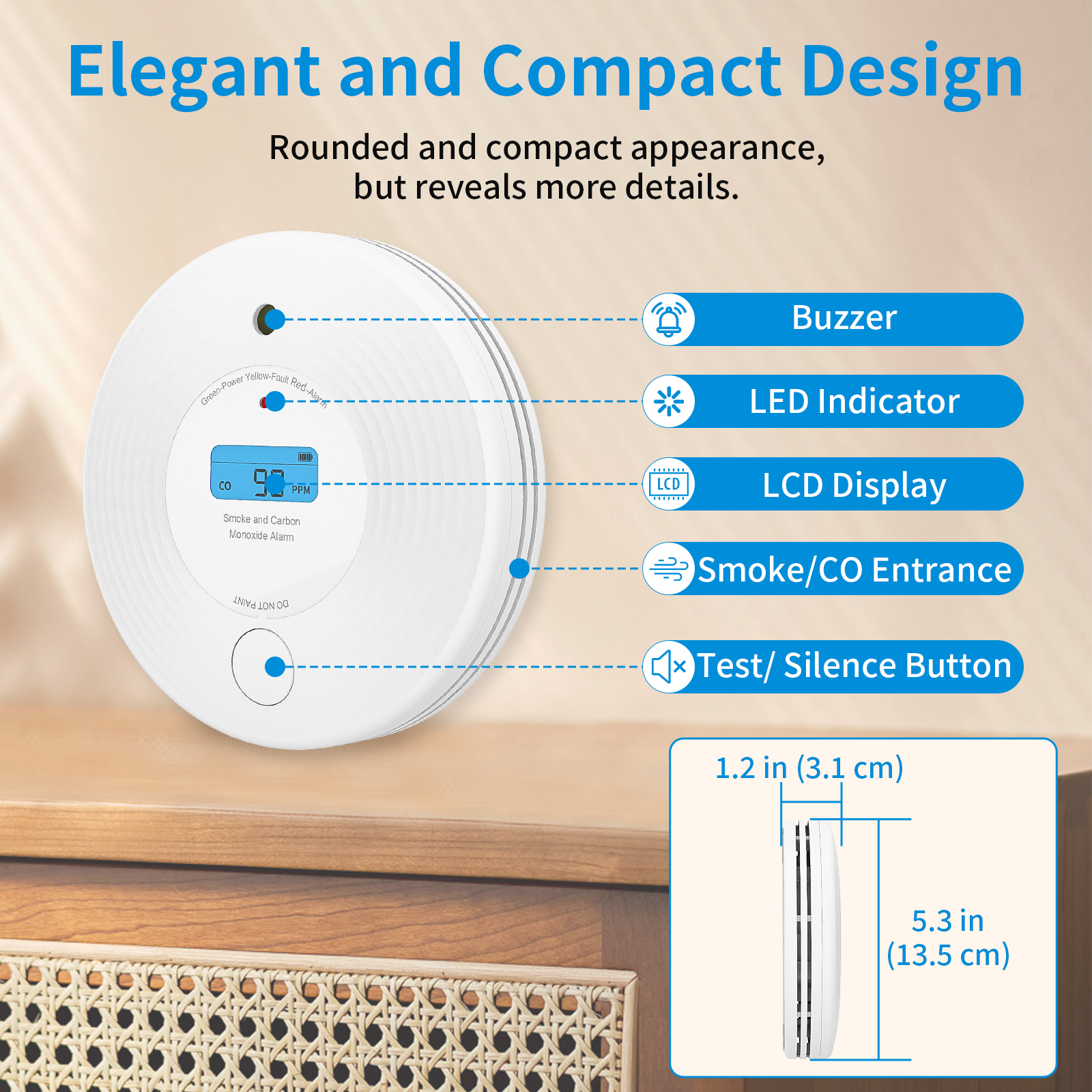 Combo Smoke Detector&Carbon Mo - Smoke Detector Interconnected incelemesi ve fiyatı