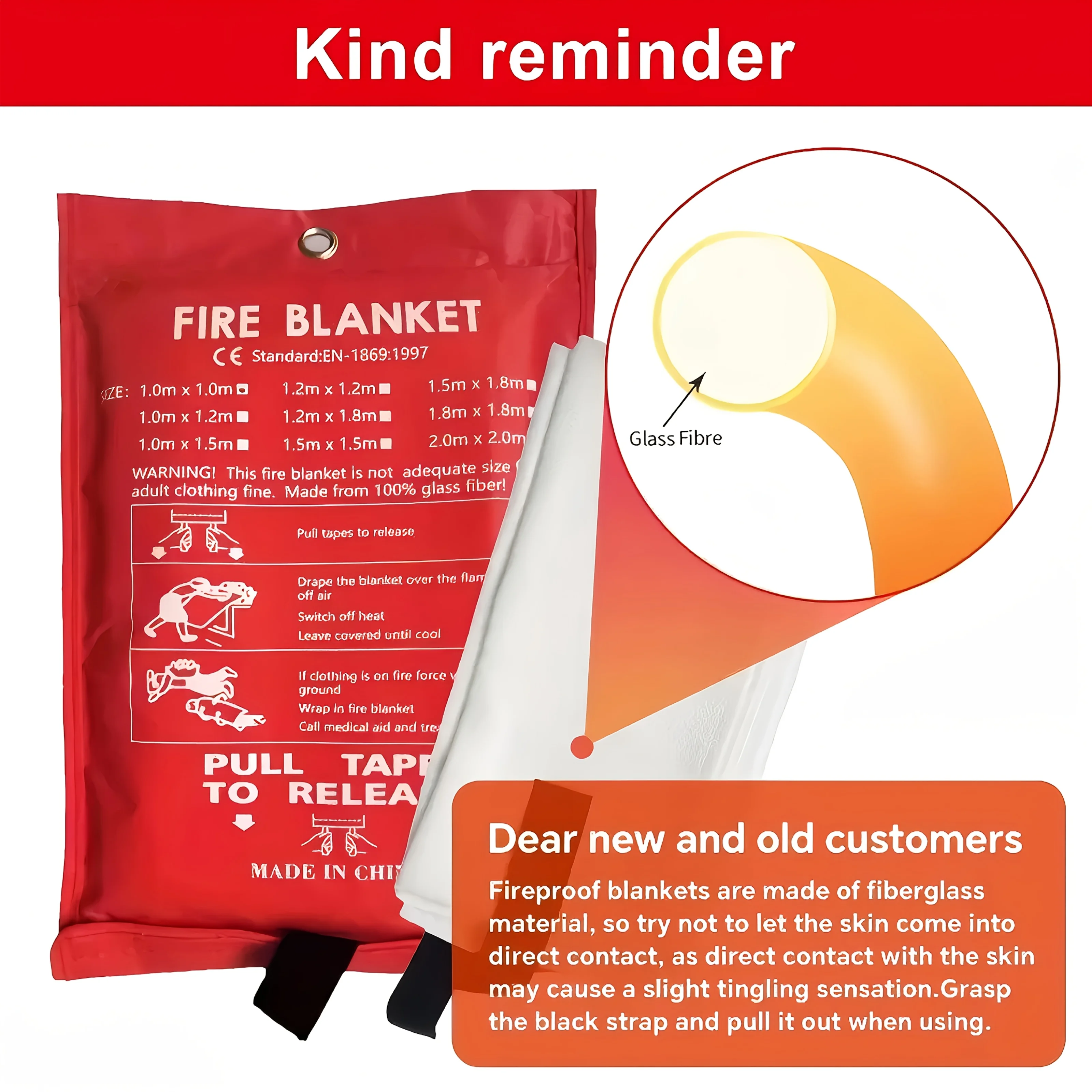 Fiberglass Fire Blanket Emerge - Fire Blanket Kitchen incelemesi ve fiyatı