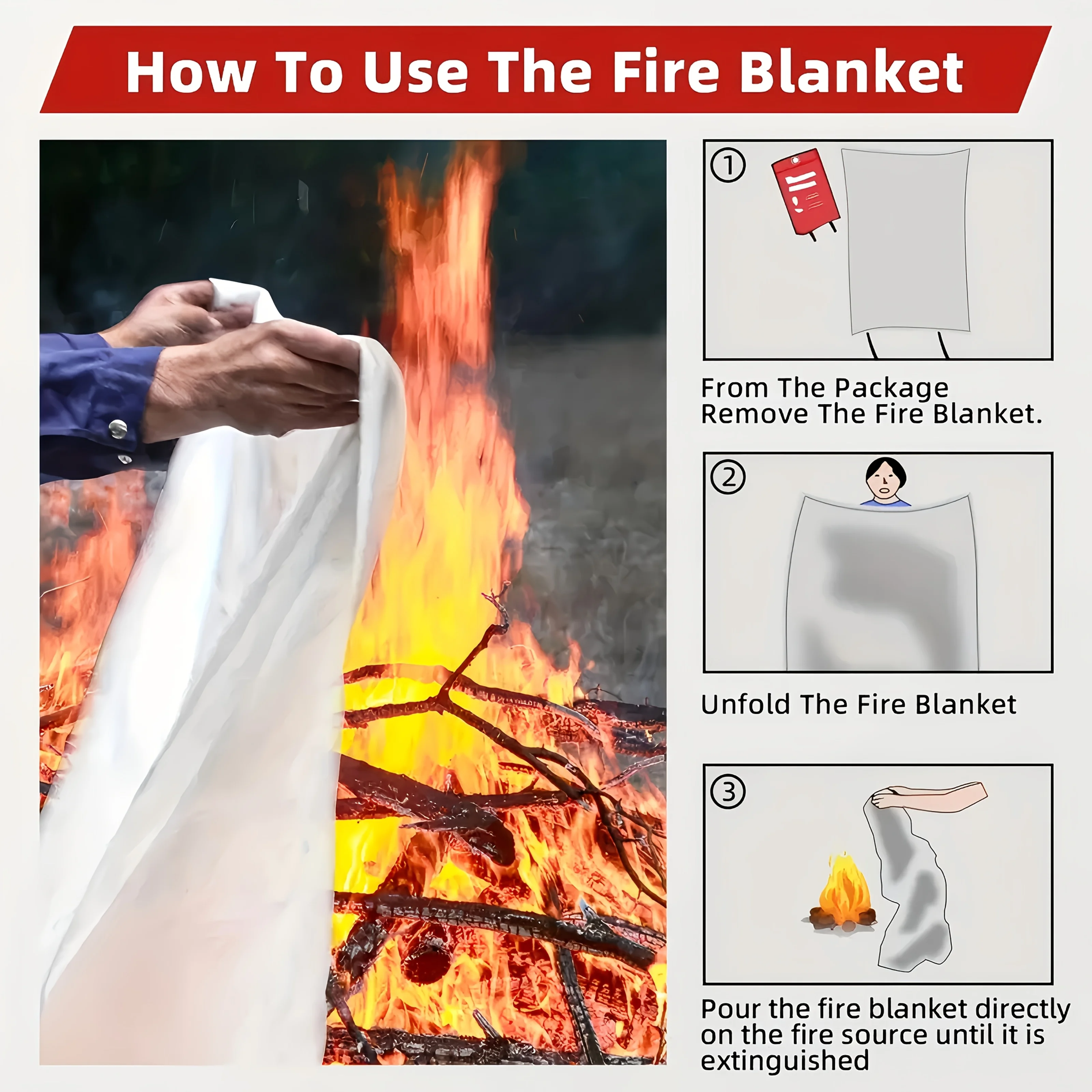 Fiberglass Fire Blanket Emerge - Fire Blanket Kitchen incelemesi ve fiyatı