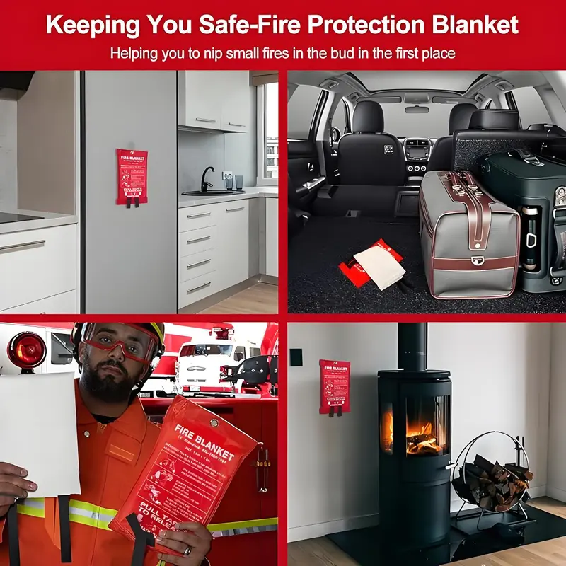 4 Pack Fiberglass Emergency Fi - Fire Blanket Kitchen incelemesi ve fiyatı