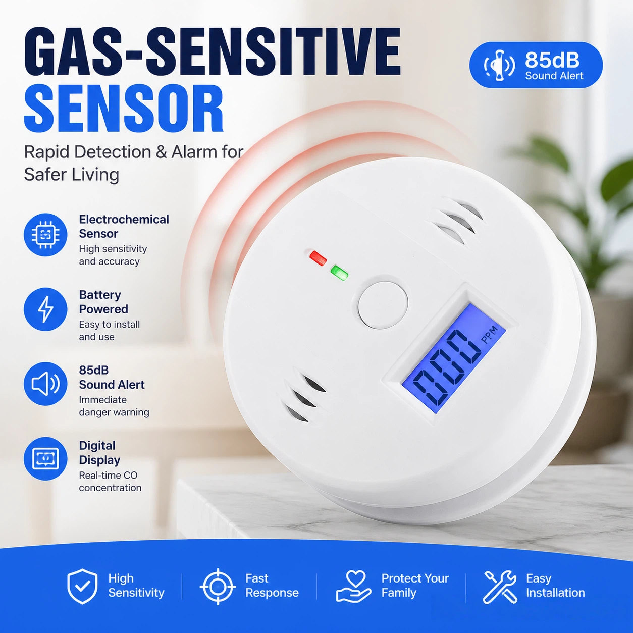 Battery Powered Carbon Monoxid - Co Detector Plug incelemesi ve fiyatı