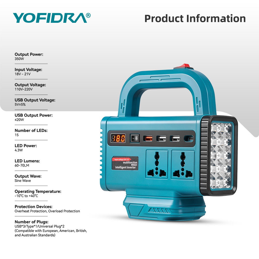 YOFIDRA 220V Portable Power In - Power Outage Light incelemesi ve fiyatı