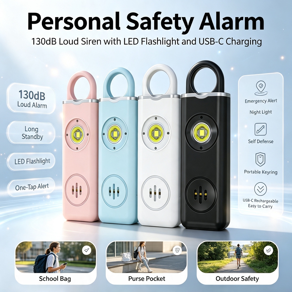 130dB Rechargeable Personal Al - Personal Alarm Keychain incelemesi ve fiyatı
