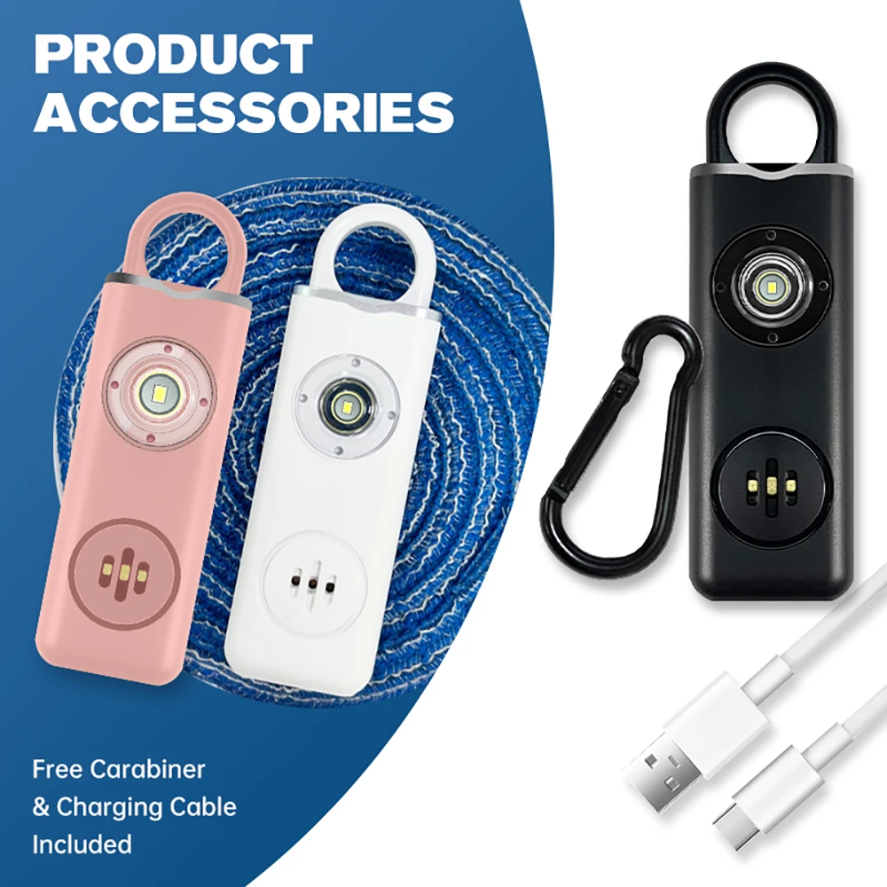 130dB Rechargeable Personal Al - Personal Alarm Keychain incelemesi ve fiyatı