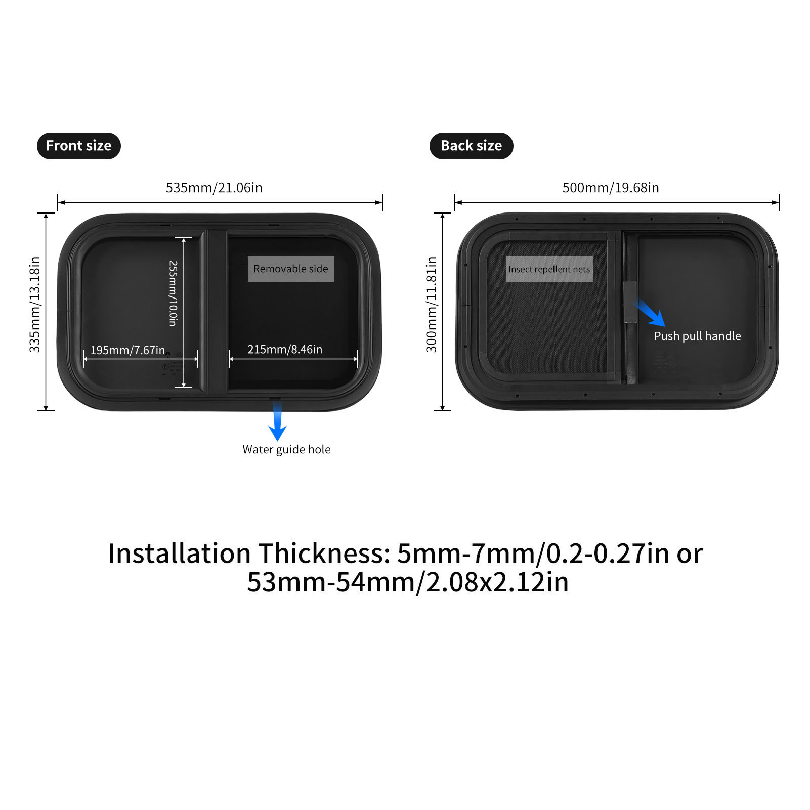 500x300mm RV Push Pull Window  - Window Lock Bar incelemesi ve fiyatı