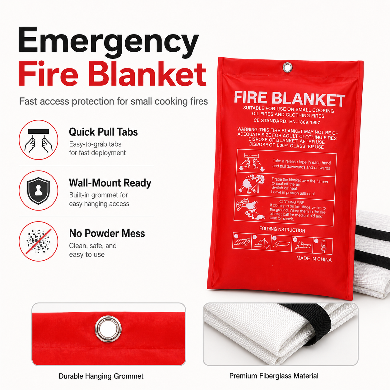 Emergency Fire Blanket For Hom - Fire Blanket Kitchen incelemesi ve fiyatı