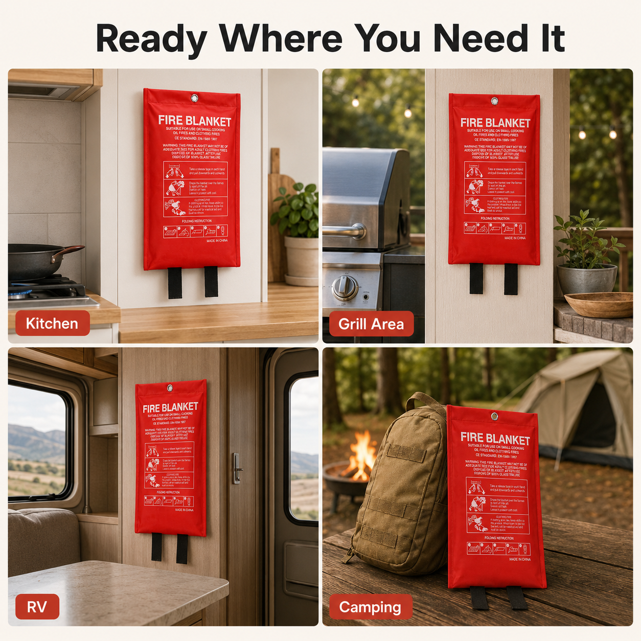Emergency Fire Blanket For Hom - Fire Blanket Kitchen incelemesi ve fiyatı