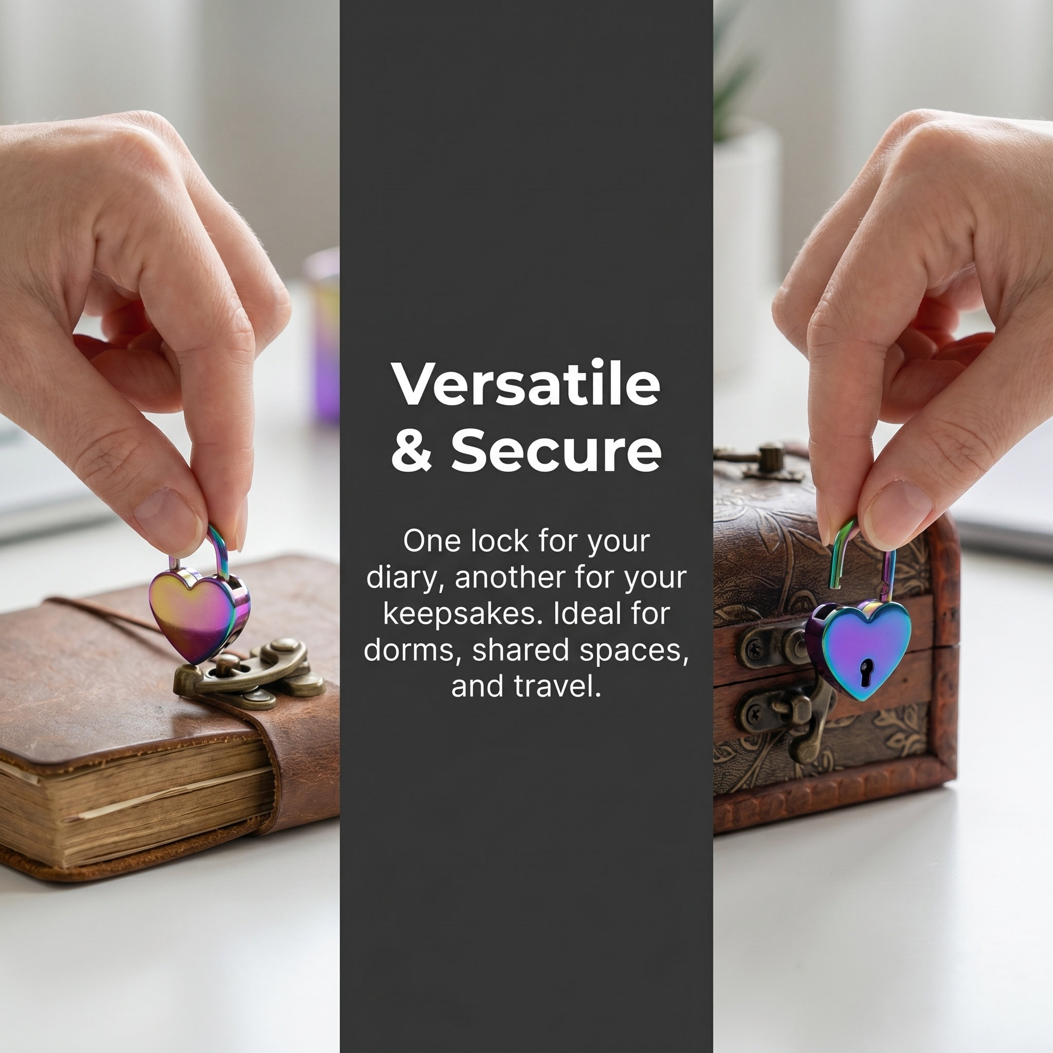 2Set Mini Heart Shaped Padlock - Lockbox Key Secure incelemesi ve fiyatı