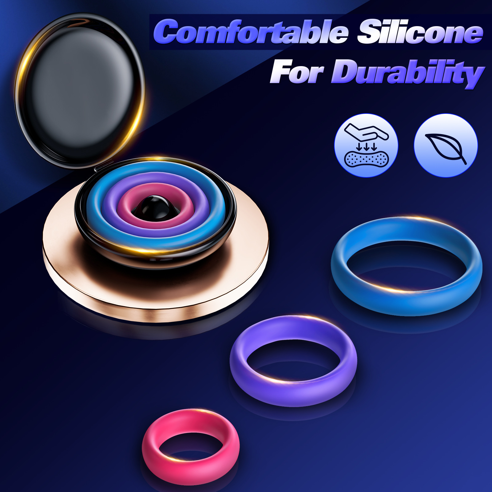 3pcs Silicone Cock Ring With P - Medicine Cabinet Lock incelemesi ve fiyatı